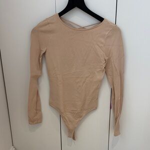 Intermix Women's Long Sleeve Nude Bodysuit - Classic Scoop Neck